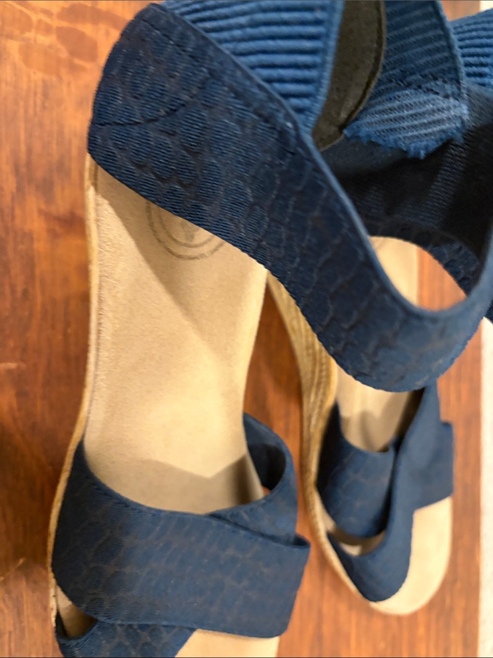 Women’s Navy Crisscross Ankle-Strap Sandals - Picture 4 of 5